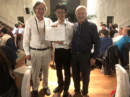 Bernard and Mark with the winner of the student poster prize. The student is Noriyuki Furukawa from the Tokyo University of Science in Japan.
