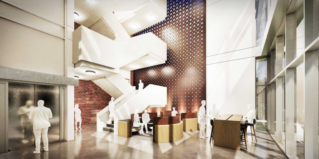 Rendering of renovated CHE building - Atrium